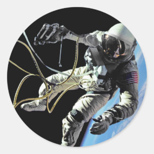 NASA-Foto des ersten amerikanischen Astronauten be Runder Aufkleber