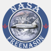 NASA Freemason Runder Aufkleber (Vorderseite)