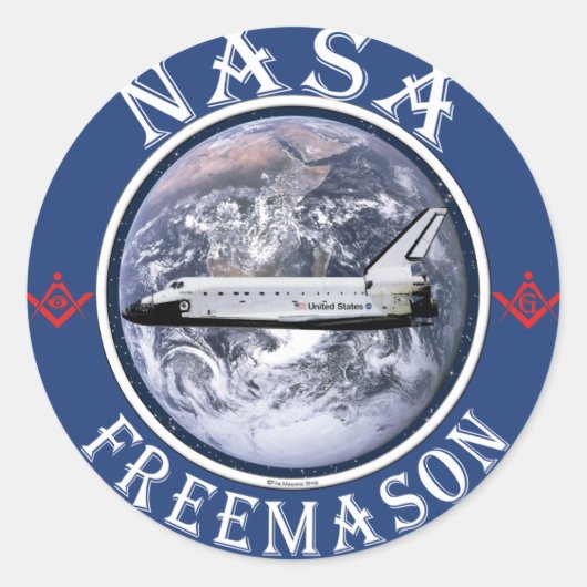 NASA Freemason Runder Aufkleber (Vorderseite)