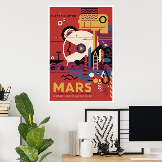 NASA Future Travel Poster Besuchen Mars Space (Heimbüro)