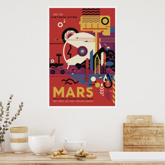 NASA Future Travel Poster Besuchen Mars Space (Küche)
