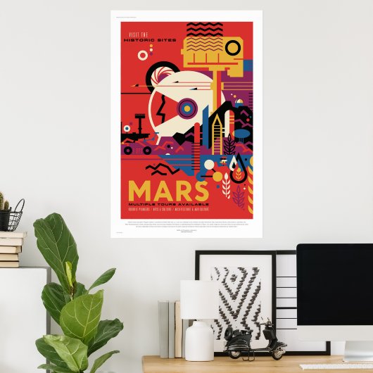 NASA Future Travel Poster Besuchen Mars Space Vint (Heimbüro)