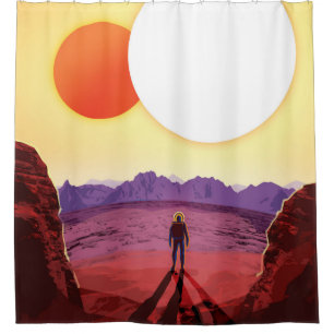 NASA Future Travel Poster - Entspannen Sie sich au Duschvorhang