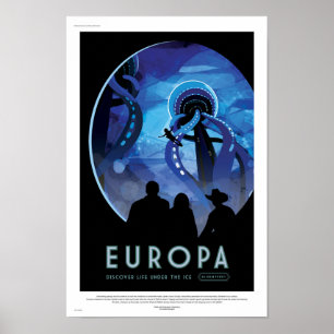 NASA Future Travel Poster - Jupiter's Moon Europa