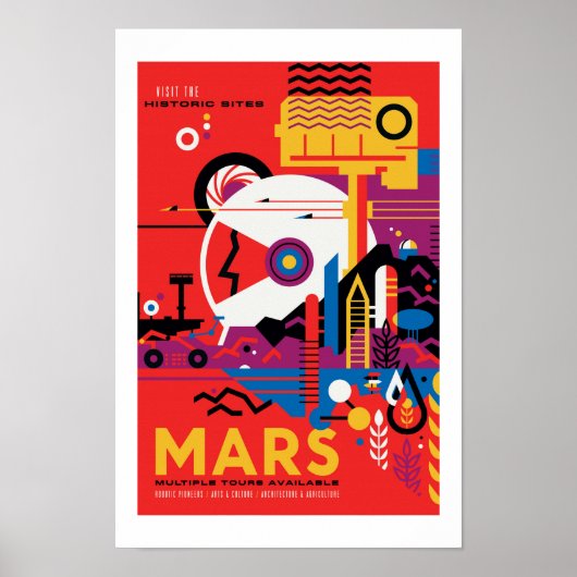NASA Future Travel Poster - Mars besuchen Planet (Vorne)