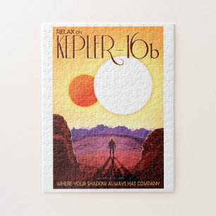 NASA Future Travel Poster - Relax on Kepler 16b Puzzle
