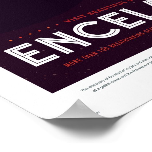 NASA Future Travel Poster - Saturn Moon Enceladus (Ecke)