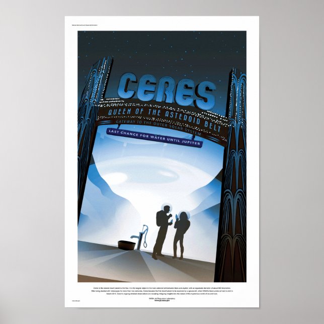 NASA Future Travel Poster - Zwerg Planet Ceres (Vorne)