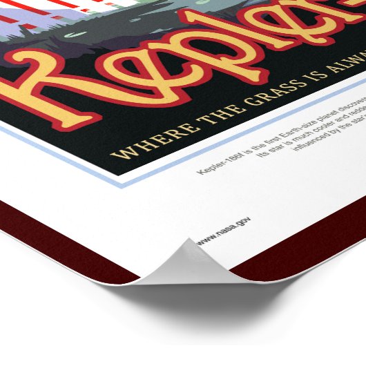 NASA Future Travel Sci Fi Poster - Kepler 186f (Ecke)