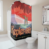 NASA Future Travel Sci Fi Poster - Kepler 186f Duschvorhang (Beispiel)