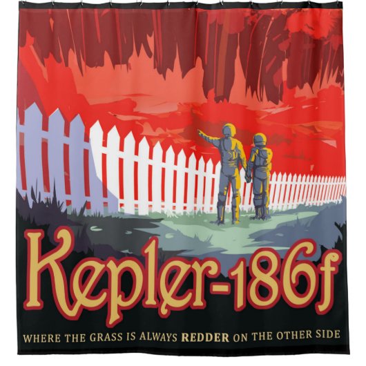NASA Future Travel Sci Fi Poster - Kepler 186f Duschvorhang (Vorderseite)