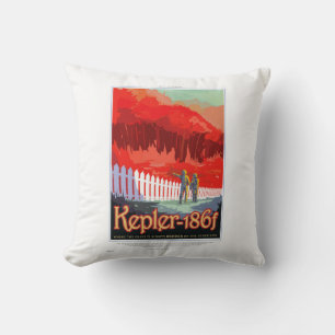 NASA Future Travel Sci Fi Poster - Kepler 186f Kissen