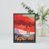 NASA Future Travel Sci Fi Poster - Kepler 186f Postkarte (Stehend Vorderseite)