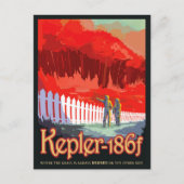NASA Future Travel Sci Fi Poster - Kepler 186f Postkarte (Vorderseite)