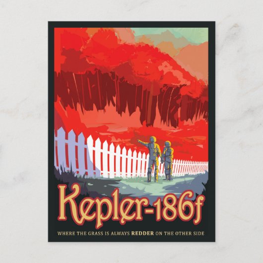 NASA Future Travel Sci Fi Poster - Kepler 186f Postkarte (Vorderseite)