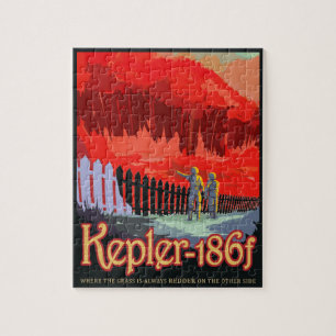 NASA Future Travel Sci Fi Poster - Kepler 186f Puzzle