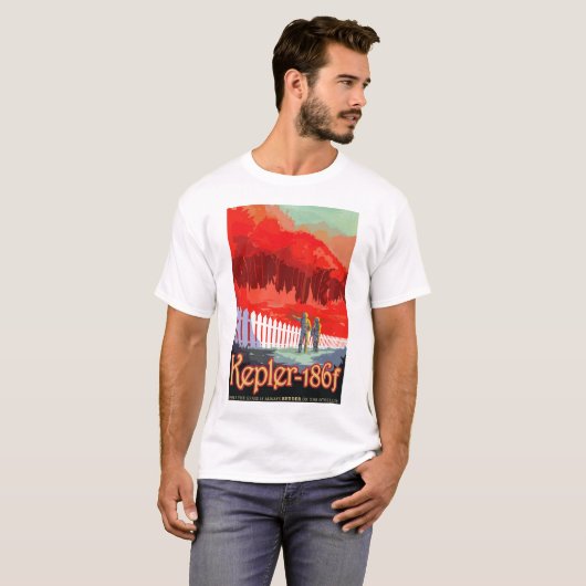 NASA Future Travel Sci Fi Poster - Kepler 186f T-Shirt (Vorne ganz)