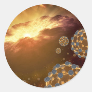 NASA Größte Molecule Buckyballs Runder Aufkleber