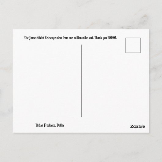 NASA James Webb Telescope Image Poster Postkarte (Rückseite)