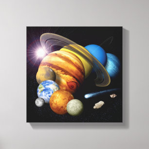 NASA JPL Montage der Planeten des Sonnensystems We Leinwanddruck