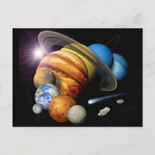 NASA JPL Montage der Planeten des Sonnensystems We Postkarte