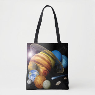NASA JPL Montage der Planeten des Sonnensystems We Tasche
