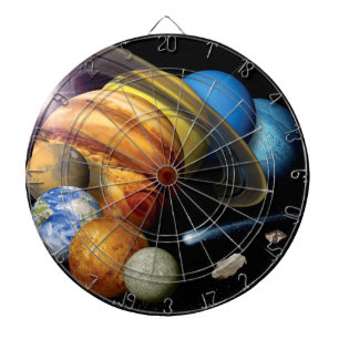 NASA JPL Solar System Planets Montage Space Foto Dartscheibe