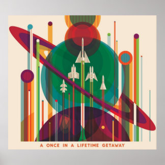 NASA JPL Weltraumtourismus Ein Mal im Leben Getawa Poster