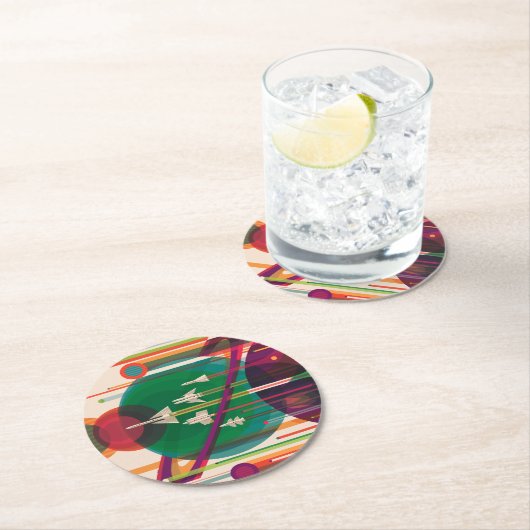 NASA/JPLSs Retro Space Poster Runder Pappuntersetzer (Vor Ort)