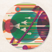NASA/JPLSs Retro Space Poster Runder Pappuntersetzer (Vorderseite)
