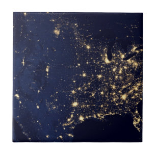 Nasa Lights aus Space USA Fliese