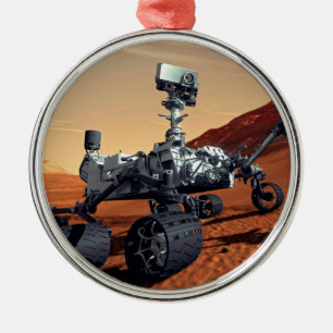 NASA Mars Curiosity Rover Künstler Konzept Silbernes Ornament