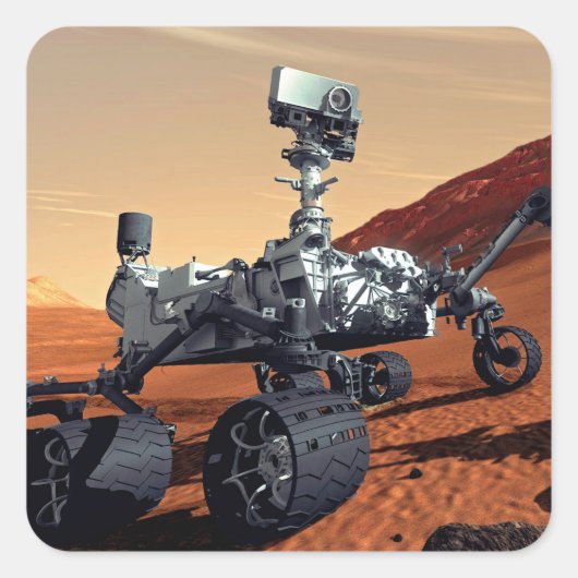 NASA-Mars Neugier Rover Artist Concept Quadratischer Aufkleber (Vorderseite)