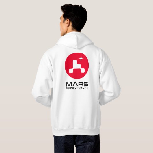 NASA-Mars - Rover-Logo-Rocket weiß Hoodie (Schwarz voll)