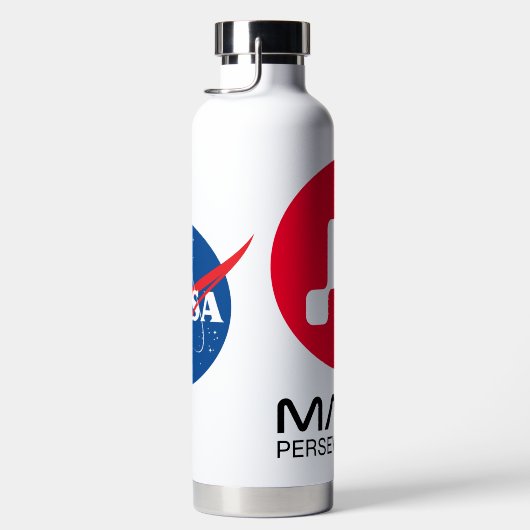 NASA-Mars - Rover-Logo-Rocket weiß Trinkflasche (Rechts)