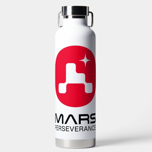 NASA-Mars - Rover-Logo-Rocket weiß Trinkflasche (Vorderseite)
