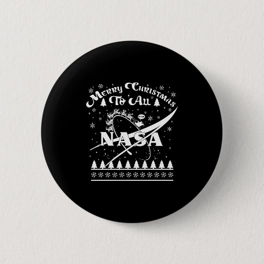 Nasa Merry Christmas To All Ugly Sweater Logo With Button (Vorderseite)