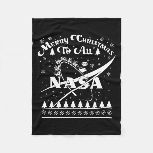Nasa Merry Christmas To All Ugly Sweater Logo With Fleecedecke (Vorderseite)