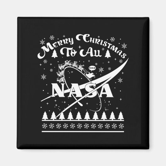 Nasa Merry Christmas To All Ugly Sweater Logo With Magnet (Vorne)