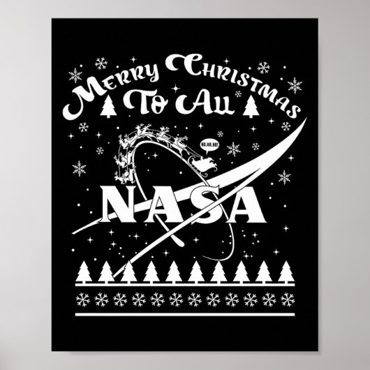 Nasa Merry Christmas To All Ugly Sweater Logo With Poster (Vorne)