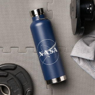 NASA One-Color Logo Night Sky Blue Insulated Trinkflasche