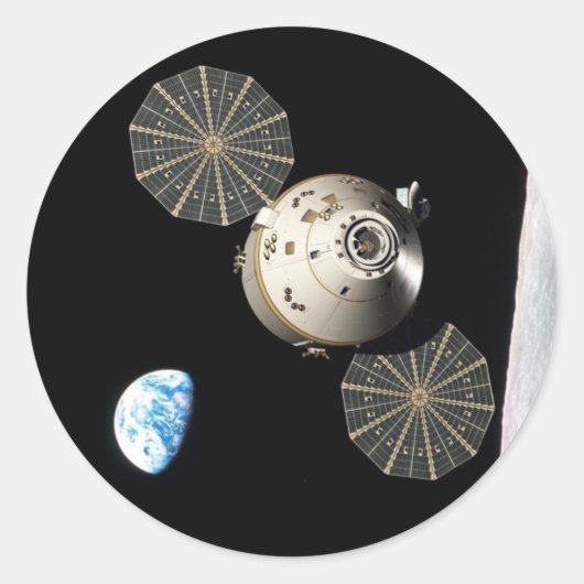 NASA Orion im Orbit von Lunar Runder Aufkleber (Vorderseite)