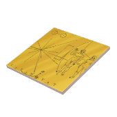 NASA Pioneer 10 Space Probe Gold Plaque Fliese (Seite)