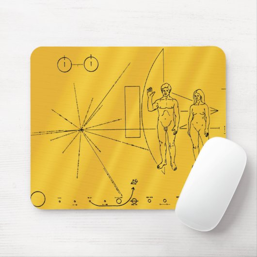 NASA Pioneer 10 Space Probe Gold Plaque Mousepad (Mit Mouse)