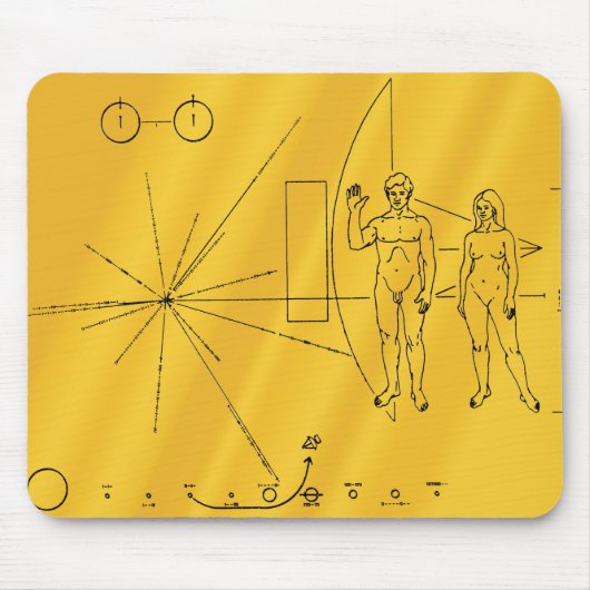 NASA Pioneer 10 Space Probe Gold Plaque Mousepad (Vorne)