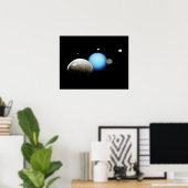 NASA-Planet Uranus und Monde Poster (Heimbüro)
