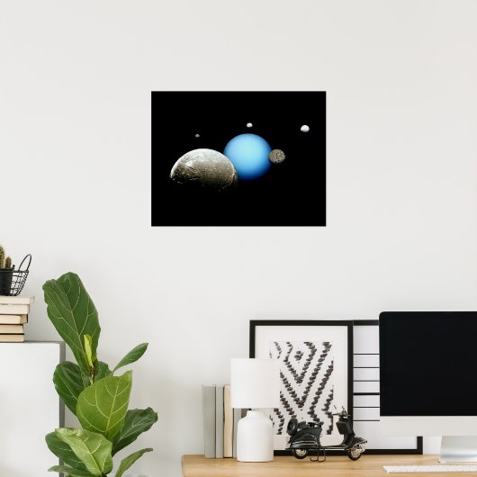 NASA-Planet Uranus und Monde Poster (Heimbüro)