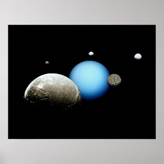 NASA-Planet Uranus und Monde Poster (Vorne)