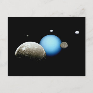 NASA-Planet Uranus und Monde Postkarte