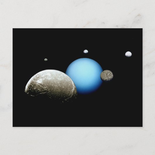 NASA-Planet Uranus und Monde Postkarte (Vorderseite)